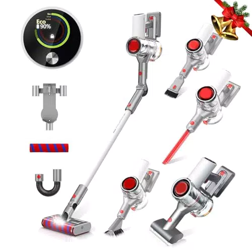 Aspirapolvere Senza Fili 450W 40Kpa - Scopa Elettrica Ultra-silenziosa con LED