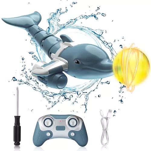 Aceshop Giocattolo Telecomandato Delfino RC con Doppie Eliche e Illuminazione