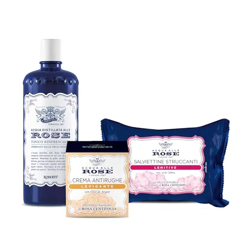 Acqua alle Rose Kit Routine Viso Levigante Antirughe per Pelli Normali