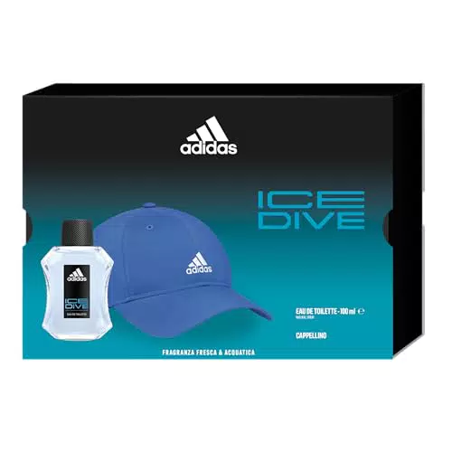 Adidas Ice Dive Eau de Toilette Uomo + Cappello Baseball in Confezione Regalo