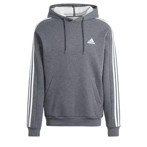 Adidas Essentials Fleece 3-Stripes Hoodie Felpa con Cappuccio