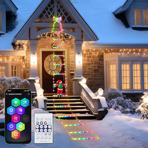 Afenau Scala Luminosa con Babbo Natale per Decorazioni Natalizie Esterno