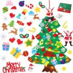 Feltro - Albero di Natale per Bambini DIY con Ornamenti e Luci (XM02)