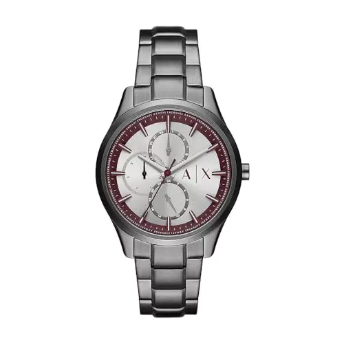 Armani Exchange Orologio da Uomo Multifunzione in Acciaio e Pelle