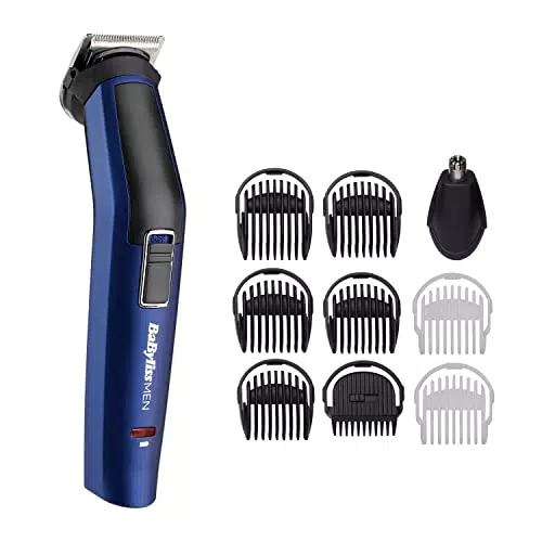 BaByliss MEN 7255PE Multikit Uomo 10 in 1 Waterproof con Lame in Acciaio Inossidabile