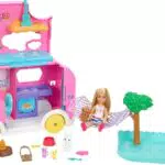 Barbie Camper di Chelsea 2 in 1 con Veicolo Trasformabile e Mini Bambola