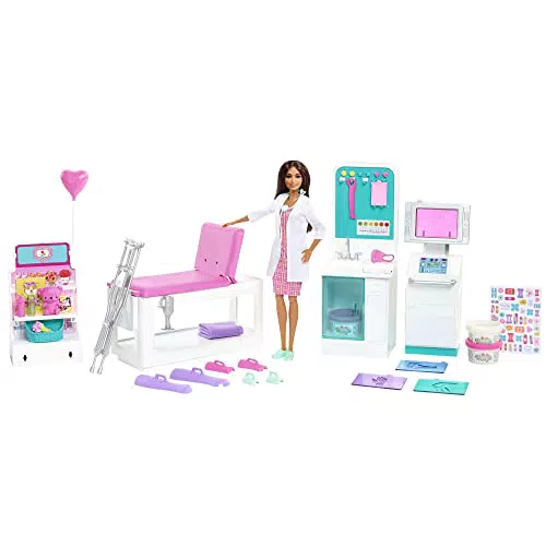 Barbie Clinica con Bambola Dottoressa e Accessori - Giocattolo per Bambini 3+ Anni