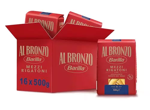Barilla Pasta al Bronzo Mezzi Rigatoni 100% Grano Italiano