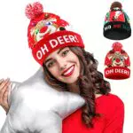 Bestcool Cappello di Natale Lavorato a Maglia con Luci LED Unisex per Feste
