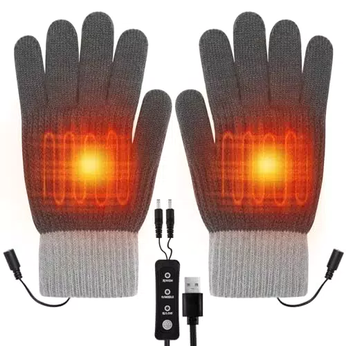 Bestcool Guanti Riscaldati USB per Uomini e Donne, Temperatura Regolabile