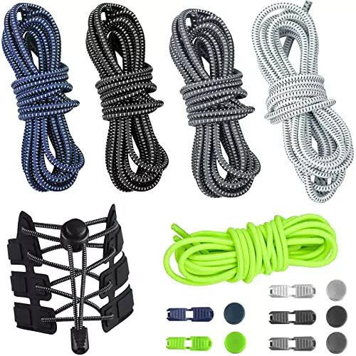 BLUESEABUY Lacci Scarpe Elastici Autobloccanti Senza Nodo con Chiusura Rapida