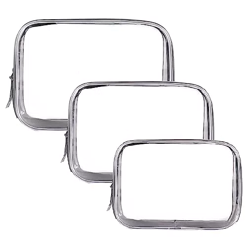 Squis Borsa da Toilette Trasparente Impermeabile per Cosmetici e Accessori