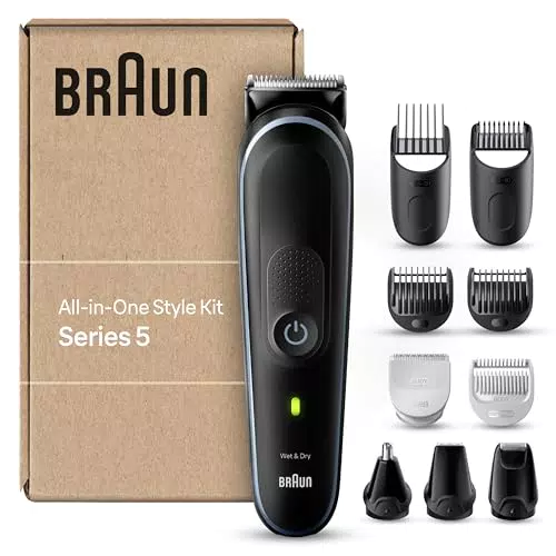 Braun MGK5445 Rasoio Elettrico 10-in-1 per Barba, Capelli e Corpo