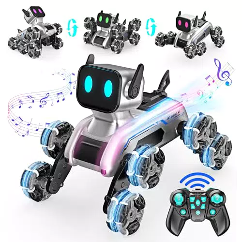 Braxel Robot Telecomandato per Bambini, 360° Rotazione e Occhi a LED