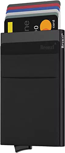 Bronzi Portafoglio Slim Uomo con Protezione RFID e Portacarte Mini Schermato