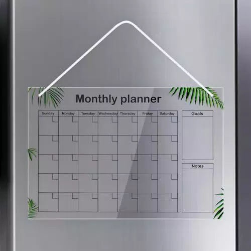 BSSMMAI Agenda Magnetica in Acrilico - Calendario Mensile da Appendere