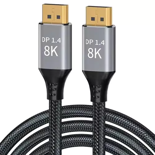 CableDeconn Cavo DisplayPort 1,5 m 8K 60Hz e 4K 144Hz Alta Velocità 32,4 Gbps