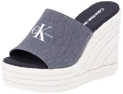 Calvin Klein Jeans Espadrillas Donna Wedge Slide in Tela