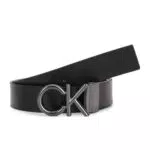 Calvin Klein Cintura in Pelle CK Metal Bombe, 3.5 cm