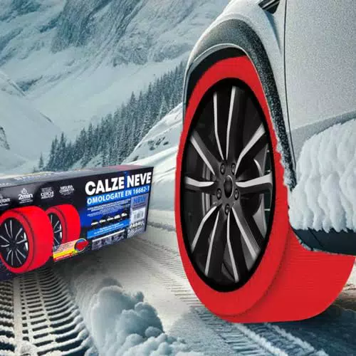 Calze da Neve Omologate Italia - Montaggio Facile in 2 Minuti, 6 Misure Disponibili