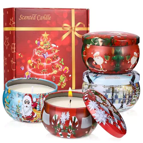 Candele Profumate Natalizie - Set Regalo in Cera di Soia Naturale per Feste