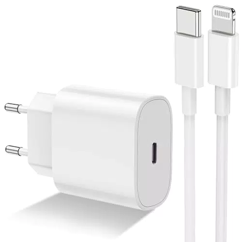 Apple Caricatore Originale MFi 20W Rapido USB-C per iPhone e iPad