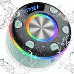 Cassa Doccia Bluetooth 5.3 Impermeabile con Luce RGB e Chiamata Senza Mani