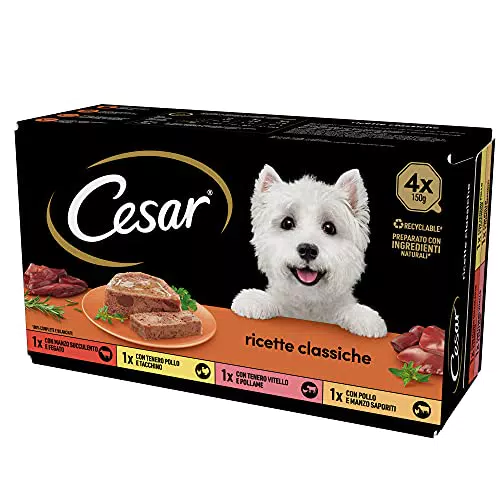 Cesar Ricette Classiche Cibo per Cane Selezione Assortita in Vaschette