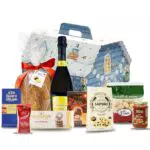 Casetta del Natale - Cesto Natalizio Gastronomico con Panettone e Spumante