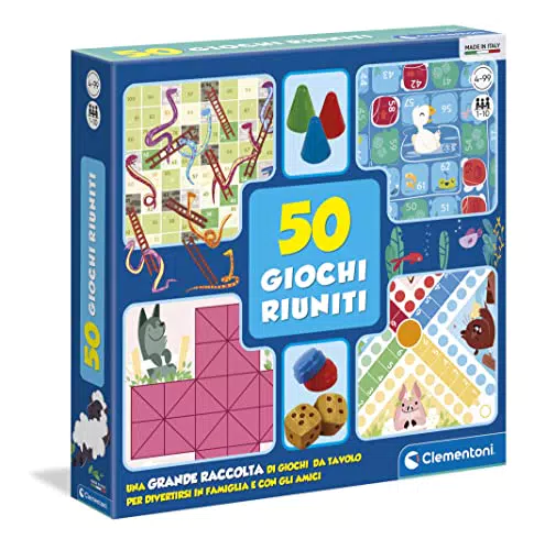 Clementoni 50 Giochi Riuniti - Grande Raccolta di Giochi da Tavolo per Bambini