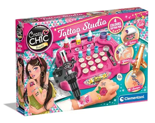 Clementoni Crazy Chic - Tattoo Studio, Gioco Creativo per Bambine 6+ Anni