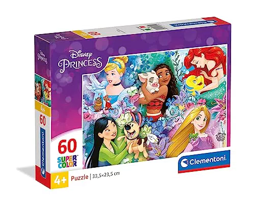 Clementoni Puzzle Disney Princess - Illustrazione di Ariel ed Elsa, Idea Regalo