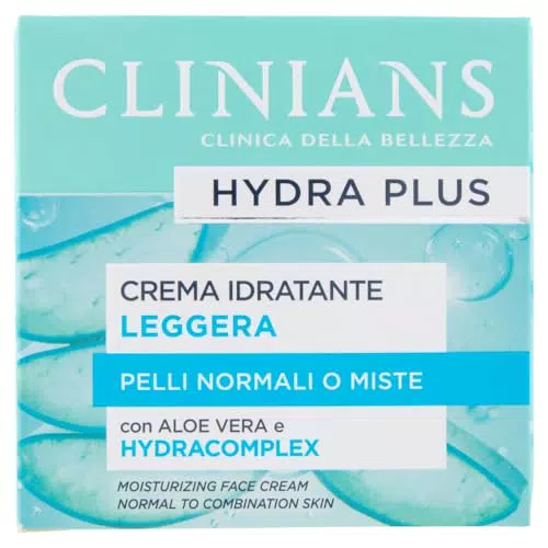 Clinians Hydra Plus Crema Viso Idratante Leggera - Dermatologicamente Testata