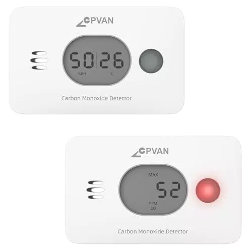 CPVAN Rilevatore Monossido di Carbonio 3 in 1 con Sensore e Batteria Sostituibile