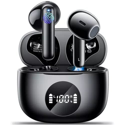 Cuffie Bluetooth 5.3 con Cancellazione Rumore e Display LED - HiFi Stereo Wireless