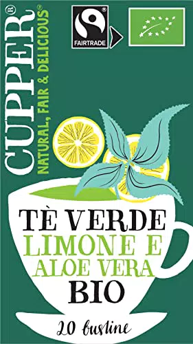 CUPPER Tè Verde al Limone e Aloe Vera Biologico e Fairtrade
