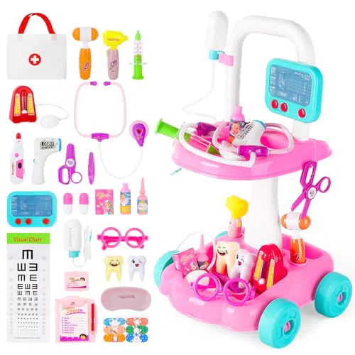 deAO Giocattolo Medico per Bambini - Set Completo con Stetoscopio e Accessori