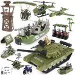 deAO Set da gioco militare con soldati, veicoli e accessori per bambini