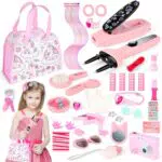 deAO Set di Bellezza per Bambine - Borsetta con Accessori per Trucco e Estilismo