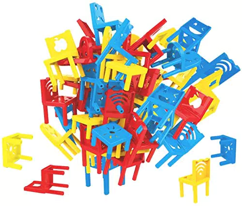 deAO Torre di Sedie Impilabili - Gioco di Equilibrio e Abilità per Bambini