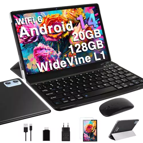 DEERTiME Tablet 10 Pollici Android 14, 20GB RAM, 128GB ROM, 8-Core, Wi-Fi 6, GMS