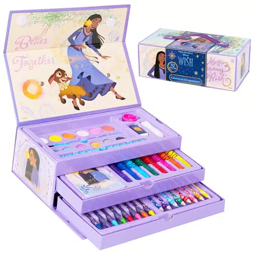 Disney Wish Valigetta Creativa per Bambini - Kit Disegno e Acquerelli