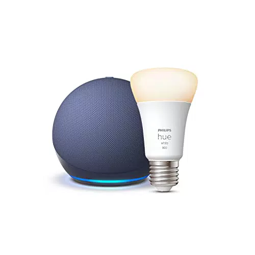 Echo Dot 5ª generazione + Philips Hue Lampadina LED Smart - Kit Casa Intelligente