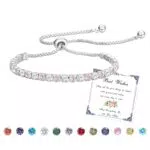 Esmoly Bracciale Tennis Argento con Zircone Regolabile - Regalo Compleanno Donna