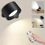 EUJAM Lampada da Parete LED Girevole 360° con 3 Livelli di Luminosità
