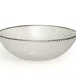 Excelsa Platinum Coppetta Trasparente in Vetro Decorata con Bordo Argento