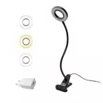EYOCEAN Lampada da Lettura Flessibile con Pinza, Dimmerabile e USB