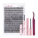 FADLASH Kit Estensione Ciglia 20D D Curl Cluster Mix con Bond e Seal