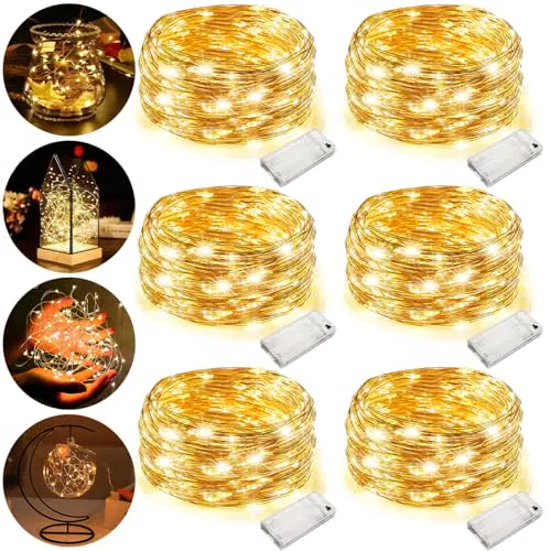 FAMKEEP Lucine LED Decorative a Batteria per Natale e Feste - Catena di Lampada
