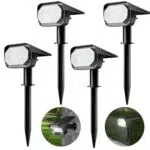 FANSANMY Faretti Solari LED da Esterno, Ricarica Solare o USB, Impermeabili IP65